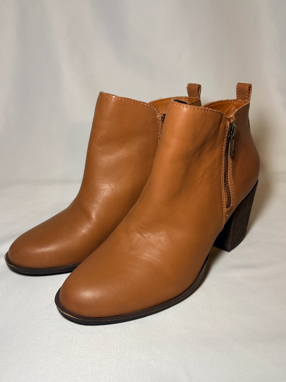 Lucky Brand Light Brown Leather Ankle Booties Size 11